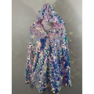 NWT Niwota LED Light Up Sequin Jacket Women L Pink Festival Halloween Rave